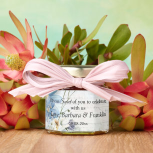 Dusty Blue Wildflower Honey Jar Favors