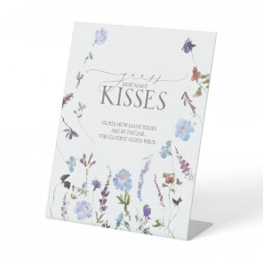 Dusty Blue Wildflower How Many Kisses Pedestal Sign