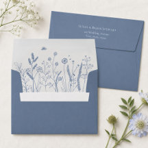 Dusty Blue Wildflower Meadow Wedding 
