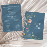 Dusty Blue Wildflower Meadow Wedding Program<br><div class="desc">Introducing our "Sage Green Wildflower Meadow Wedding Program, " a perfect blend of elegance and natural beauty. This program has a serene sage green backdrop and a whimsical watercolor wildflower meadow design. The delicate taupe lettering adds a subtle and sophisticated touch. Guide your guests through your special day with style...</div>