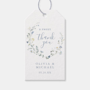 Dusty Blue Wildflower Rustic Boho thank you favors Gift Tags