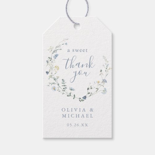 Dusty Blue Wildflower Rustic Boho thank you favors Gift Tags