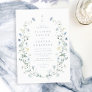 Dusty Blue Wildflower Rustic Boho Wedding monogram Invitation