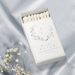 Dusty Blue Wildflower Rustic Boho Wedding Monogram Matchboxes<br><div class="desc">Elegant delicate watercolor wildflower wreath frames couple monogram, with custom your own event details. Pastel palettes of soft yellow, off white, sage green, dusty blue, and botanical greenery, simple and romantic. Great "the perfect match" wedding, bridal shower party favors for modern rustic wedding, country garden wedding, boho wedding in spring...</div>
