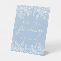Dusty Blue Wildflower Thank You For Coming Sign