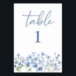 Dusty Blue Wildflower Wedding Table Number<br><div class="desc">Add a touch of elegance to your wedding with a "Dusty Blue Wildflower" table number. Featuring soft dusty blue tones and delicate wildflower accents, this design exudes a natural yet refined charm. The gentle color palette complements a variety of wedding themes, while the graceful typography ensures clear and stylish table...</div>