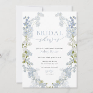 Dusty Blue Wildflower Wreath Bridal Shower Invite