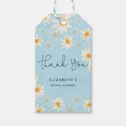 Dusty Blue Wildflowers Bridal Shower Gift Tags