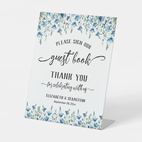 Dusty Blue Wildflowers Please Sign Our Guest Book