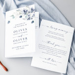 Dusty Blue Winter Foliage Wedding Ceremony Program<br><div class="desc">Note that the cards arrive flat,  and you'll need to Fold Down the Middle to convert them to folded papers.
If you need help or matching items,  please contact me.</div>