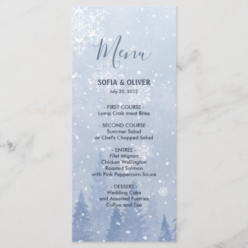 Dusty Blue Winter Wonderland Menu