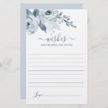 Dusty Blue Wishes for the Bride card<br><div class="desc">Dusty Blue wishes for the bride and groom card</div>