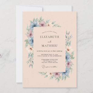 Dusty Blue Wisteria Dream Wedding Invitation