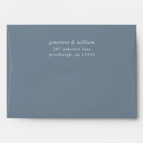 Dusty Blue with Crisp White Address Wedding Envelope