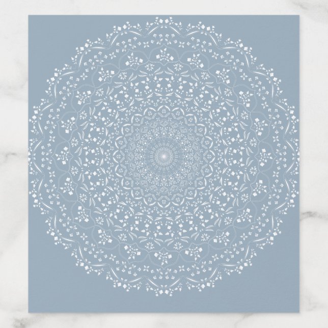 Dusty Blue with White Mandala Envelope Liner (Design)