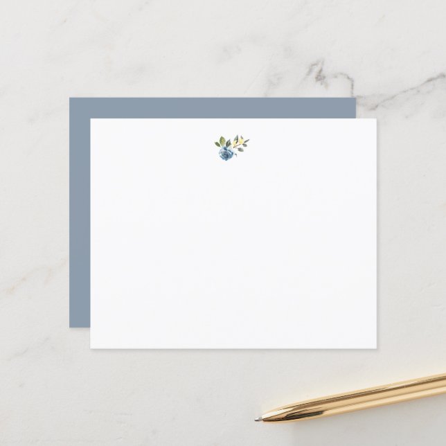 Dusty Blue Yellow Botanical Floral (Front/Back In Situ)