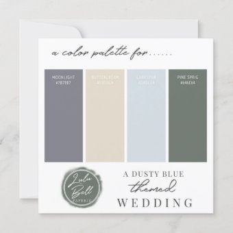 Dusty Blue Yellow & Green Color Palette Card | Zazzle