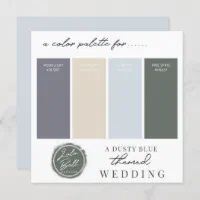 Dusty Blue Yellow & Green Color Palette Card | Zazzle