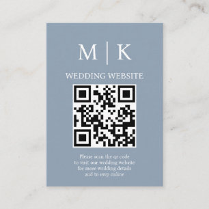  Dusty BlueQR Code Wedding Enclosure Card