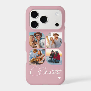 Dusty Blush 4 Photo Personalized Name iPhone 17 Pro Case
