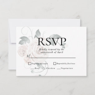 Dusty Blush Floral RSVP   Menu Choice