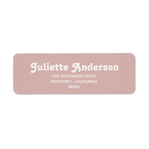 Dusty Blush Retro Return Address Label