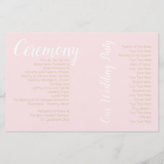 Dusty Blush Wedding Photo Ceremony Program