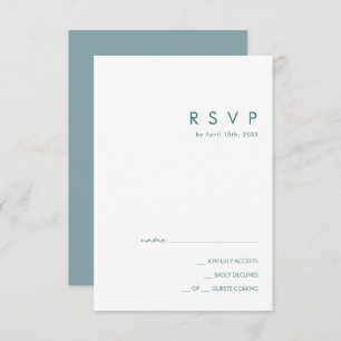 Dusty Boho Blue and Green RSVP Card