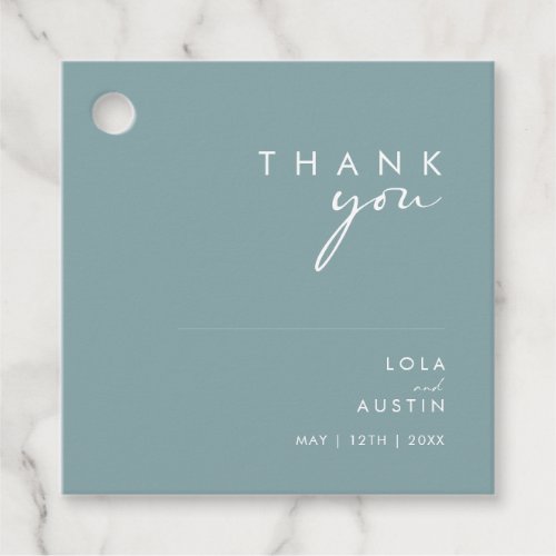 Dusty Boho  Blue and Green Thank You Favor Tags