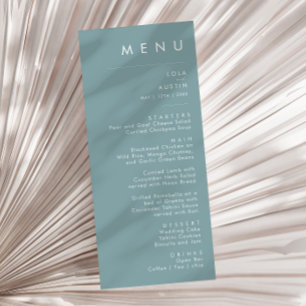 Dusty Boho   Blue and Green Wedding Dinner Menu