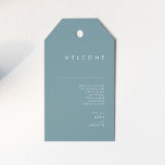 Dusty Boho | Blue and Green Wedding Welcome Gift Tags<br><div class="desc">This Dusty Boho | Blue and Green wedding welcome gift tag is perfect for your colorful rustic boho wedding. Its simple, unique modern design accompanied by a contemporary minimalist script, dusty blue, and teal green color palette gives this product a classic chic bohemian feel. Keep it as is, or choose...</div>