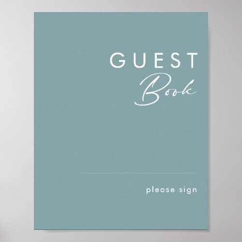 Dusty Boho  Blue Guest Book Sign