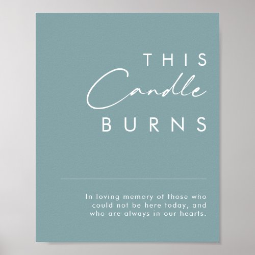 Dusty Boho  Blue This Candle Burns Sign