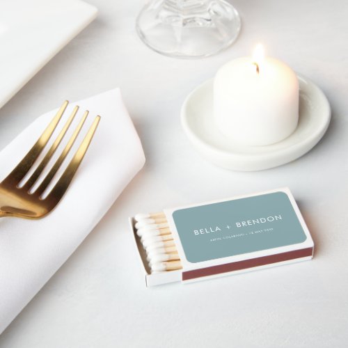 Dusty Boho  Blue wedding Matchboxes