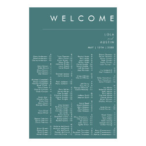 Dusty Boho | Green Alphabetical Seating Chart