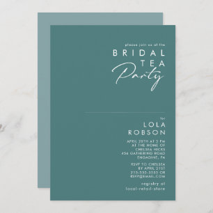 Dusty Boho Green and Blue Bridal Tea Party Invitation
