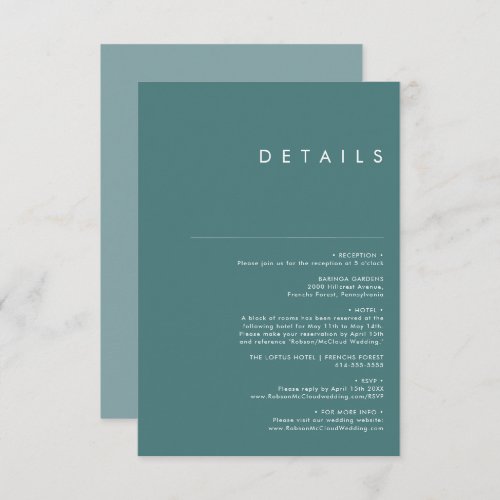 Dusty Boho  Green and Blue Details Enclosure Card