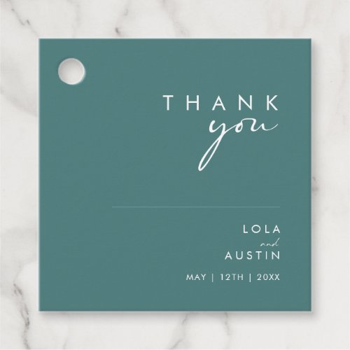 Dusty Boho  Green and Blue Thank You Favor Tags