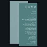 Dusty Boho | Green and Blue Wedding Dinner Menu<br><div class="desc">This Dusty Boho | Green and Blue wedding diner menu is perfect for your colorful rustic boho wedding. Its simple, unique modern design accompanied by a contemporary minimalist script, dusty blue and teal green color palette gives this product a classic chic bohemian feel. Keep it as is, or choose to...</div>