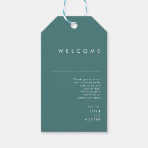 Dusty Boho Green and Blue Wedding Welcome Gift Tags