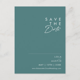 Dusty Boho   Green Save the Date Invitation Postcard