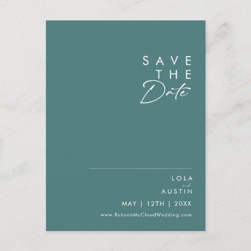 Dusty Boho  Green Save the Date Invitation Postcard