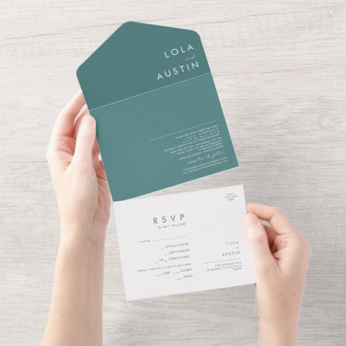 Dusty Boho  Green Seal and Send All In One Invitation