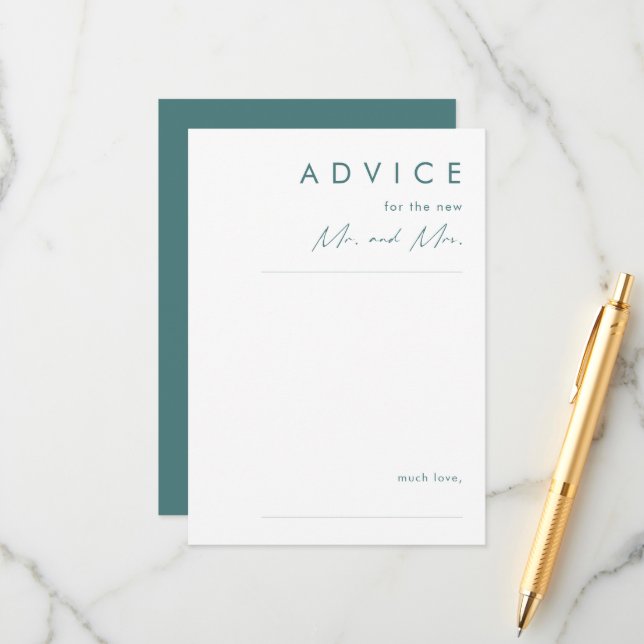 Dusty Boho | Green Wedding Advice Card (Front/Back In Situ)