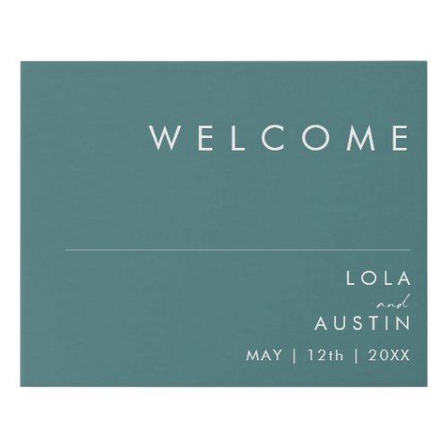 Dusty Boho  Green Welcome Faux Canvas Print