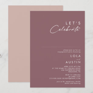 Dusty Boho   Purple and Rose Let's Celebrate Invitation