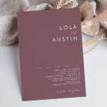 Dusty Boho | Purple and Rose Wedding Invitation<br><div class="desc">This Dusty Boho | Purple and Rose wedding invitation is perfect for your colorful rustic boho wedding. Its simple, unique modern design accompanied by a contemporary minimalist script, dusty rose, and purple color palette gives this product a classic chic bohemian feel. Keep it as is, or choose to personalize it...</div>