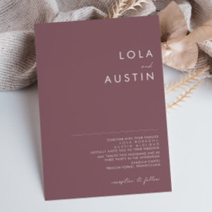 Dusty Boho   Purple and Rose Wedding Invitation