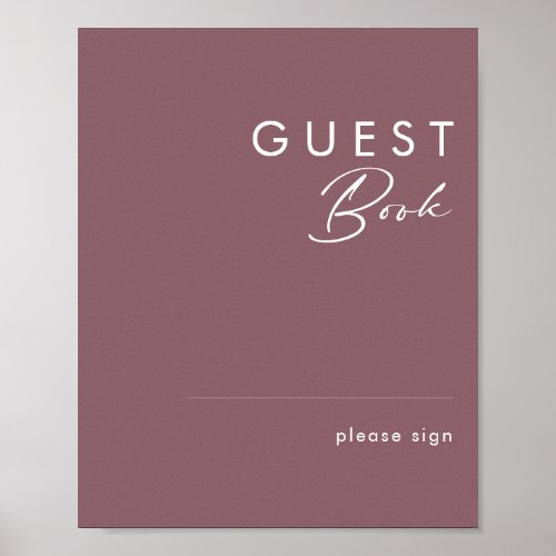 Dusty Boho  Purple Guest Book Sign