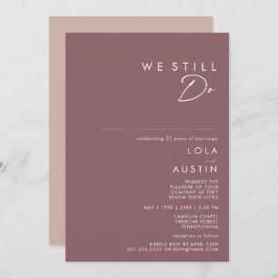 Dusty Boho Purple & Rose We Still Do Vow Renewal Invitation